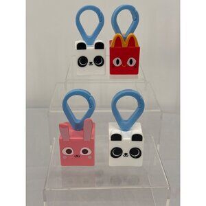 McDonalds 2024 Happy Meal Pet Simulator Roblox Toy Keychain Set Panda Bunny cat